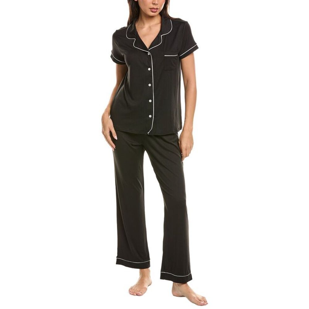 Marion Womens  2Pc Soft Stretch Pajama Set, Black